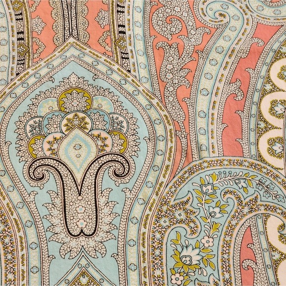 Tlrina Turk paisley floral teal and peach pencil skirt size 4 - Picture 11 of 12